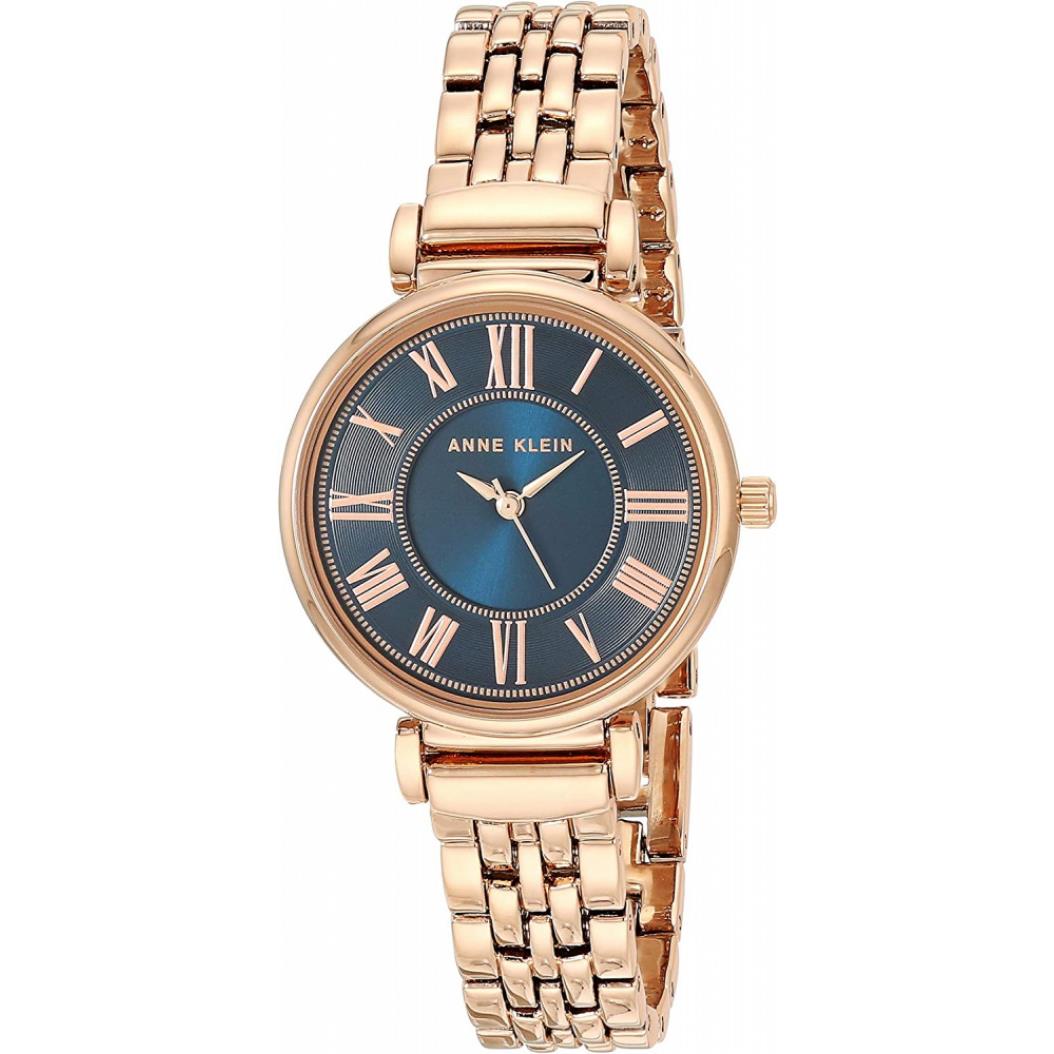 Anne Klein Women`s Bracelet Watch Rose Gold/navy Blue