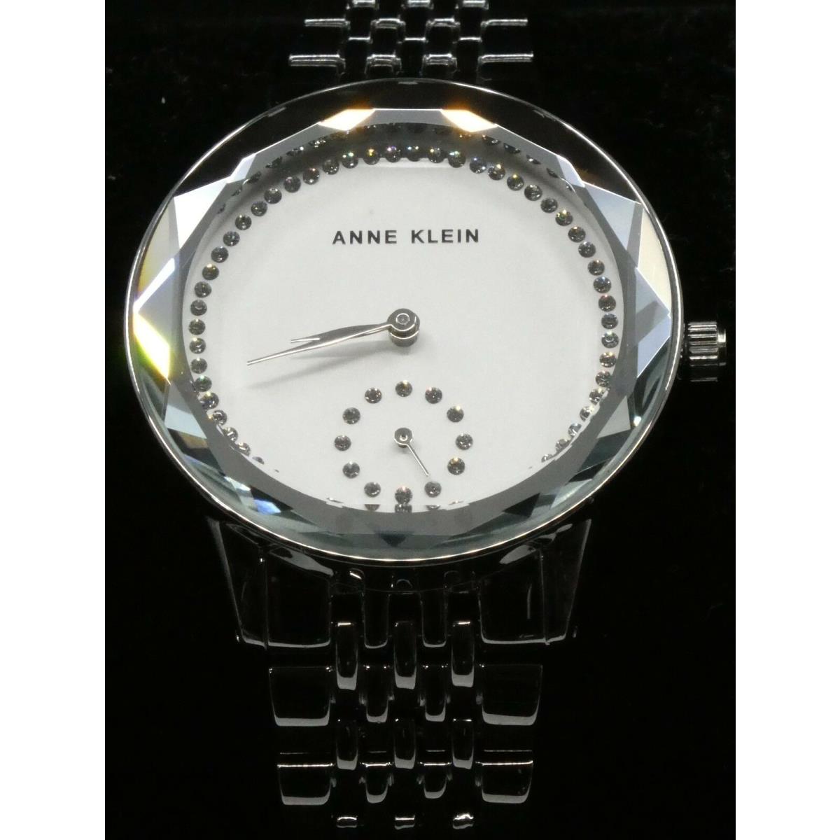 Anne Klein Silver Women`s Silver Tone Crystal Bracelet Watch