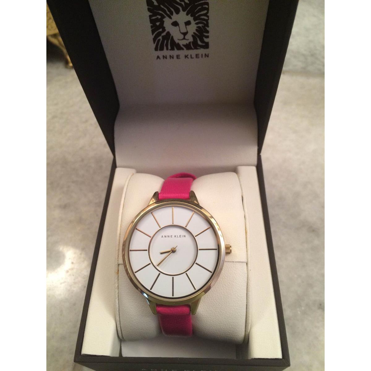 Anne Klein Women`s Classic Round Fuschia Pink Band Watch