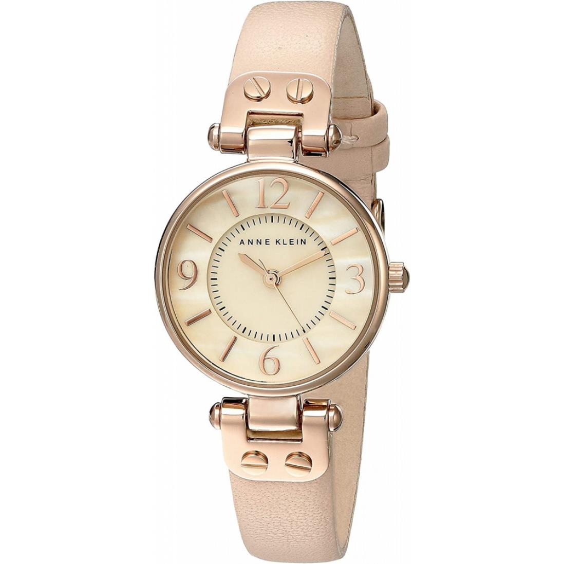 Anne Klein Women`s Leather Strap Watch Blush/gold