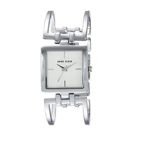 Anne Klein Polished Silver Open Bangle Watch AK/2893SVSV