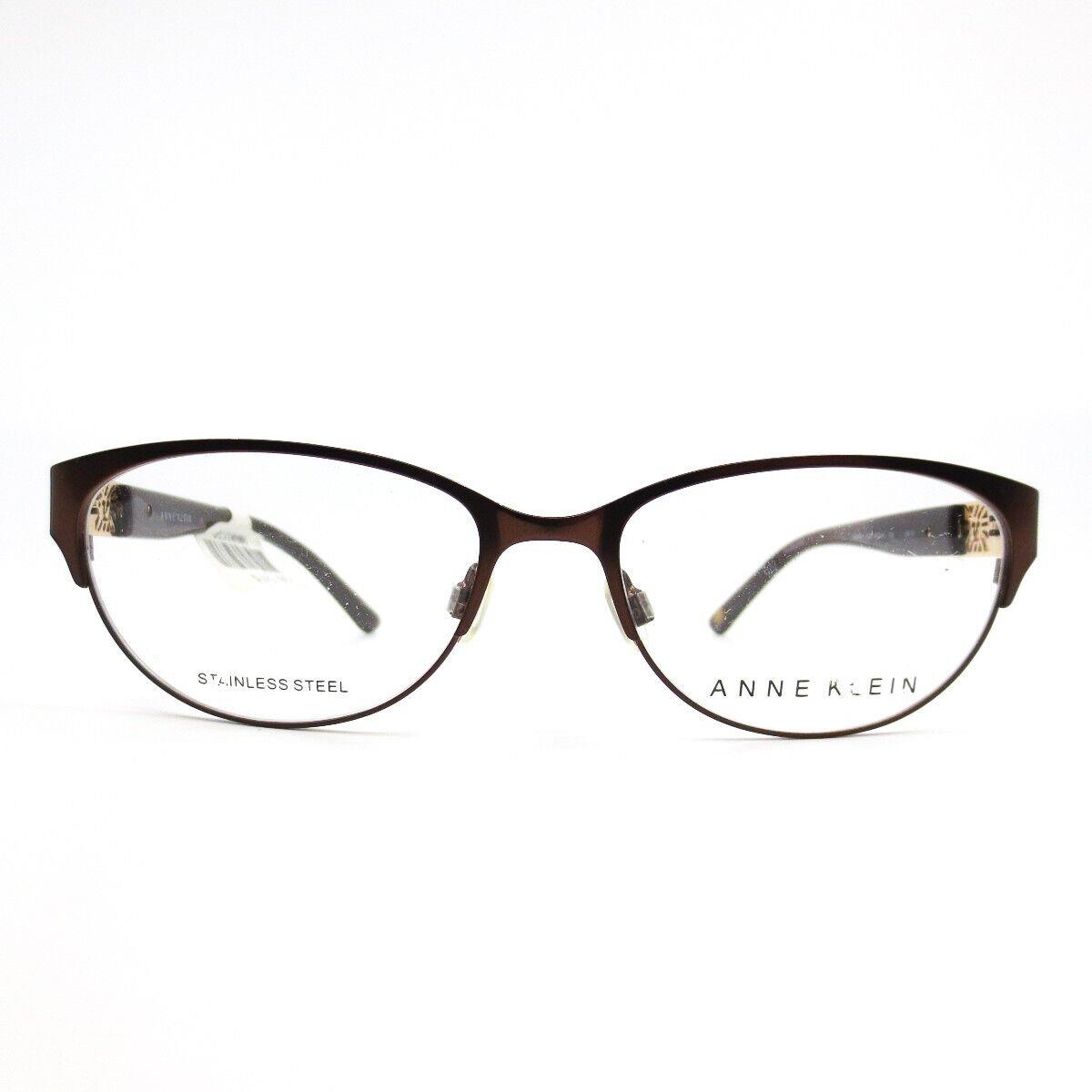 Anne Klein AK5044 200 Mocha Eyeglasses Frames Brown Cat Eye Full Rim 53-17-135