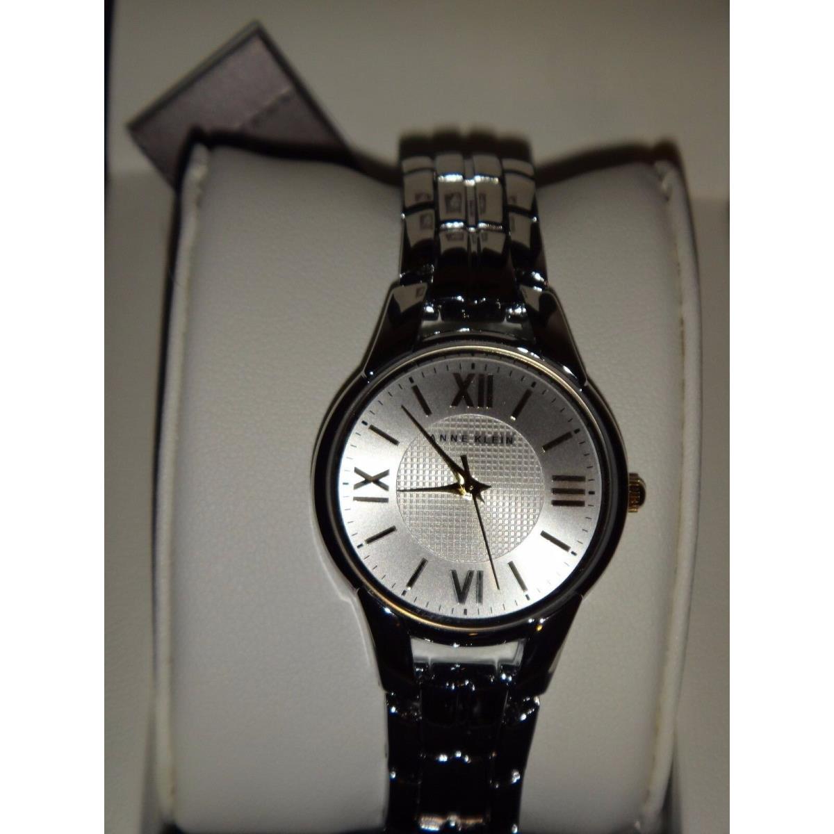 Anne Klein Women`s Silver S/ Steel Watch Silver Dial Roman Numerals AK/2055SVTT