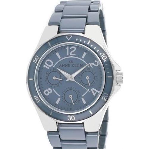 Anne Klein Multi-function Gray Ceramic Women Watch 40mm 10/9863GYGY