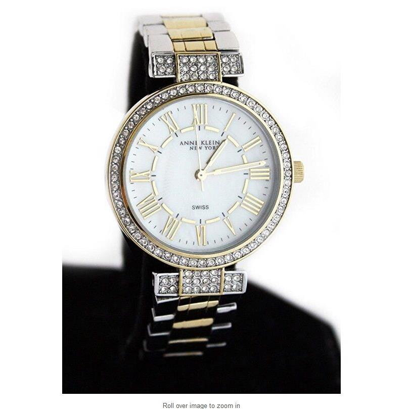 Anne Klein 12/2251MPRV Reversible Two Tone Band Crystal Accent Watch