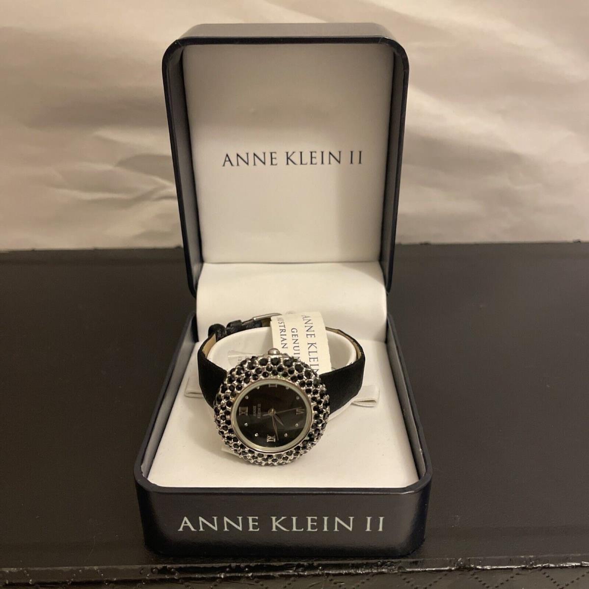 Anne Klein II Jewlery Stainless Silver Crystal Accent Analong Wristwatch