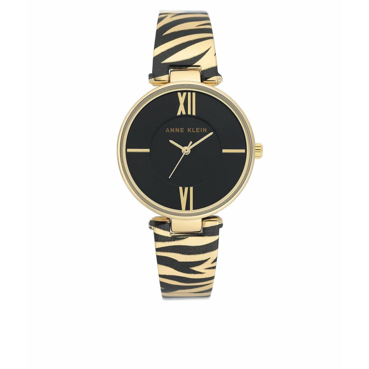 Anne Klein Womens Gold-tone Animal Print Women`s Watch Zebra - AK/3532BKZE