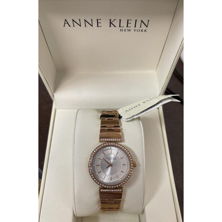 Anne Klein York 12/2258SVRG Swarovski Crystal Gold Tone Women`s Watch