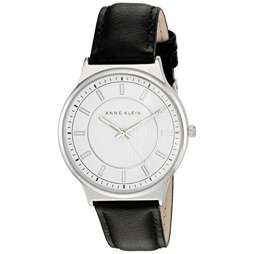 Anne Klein Silver Tone Black Band Watch AK/2317WTBK