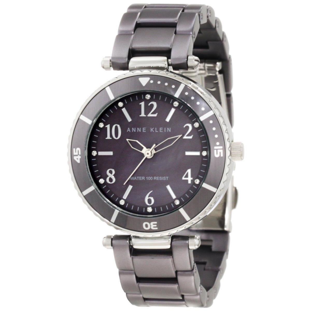 Anne Klein Women`s 10/9977GMGY Grey Aluminum Bracelet Watch