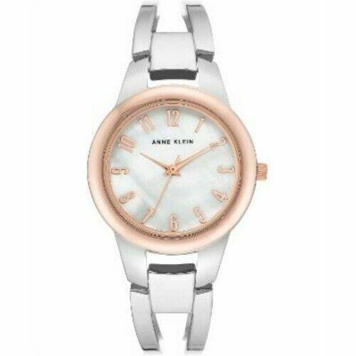 Anne Klein Women`s Silver-tone Bangle Bracelet Watch 33mm - Silver-tone and Rose