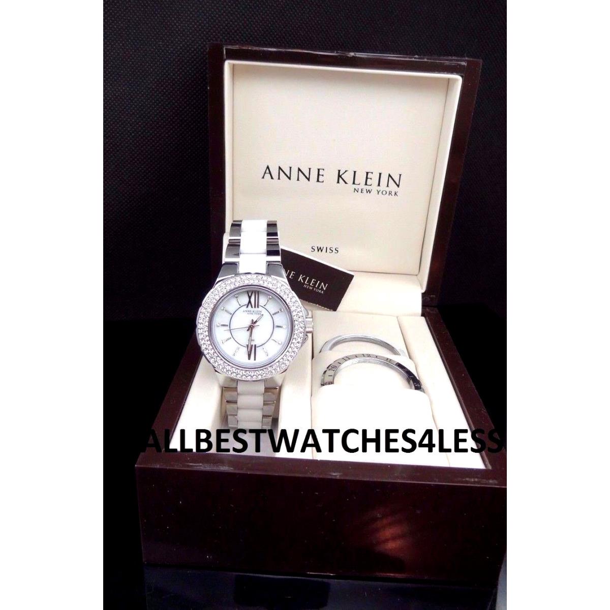 Anne Klein 12/2141INST Mother-of-pearl Dial White Ceramic Crystal Watch