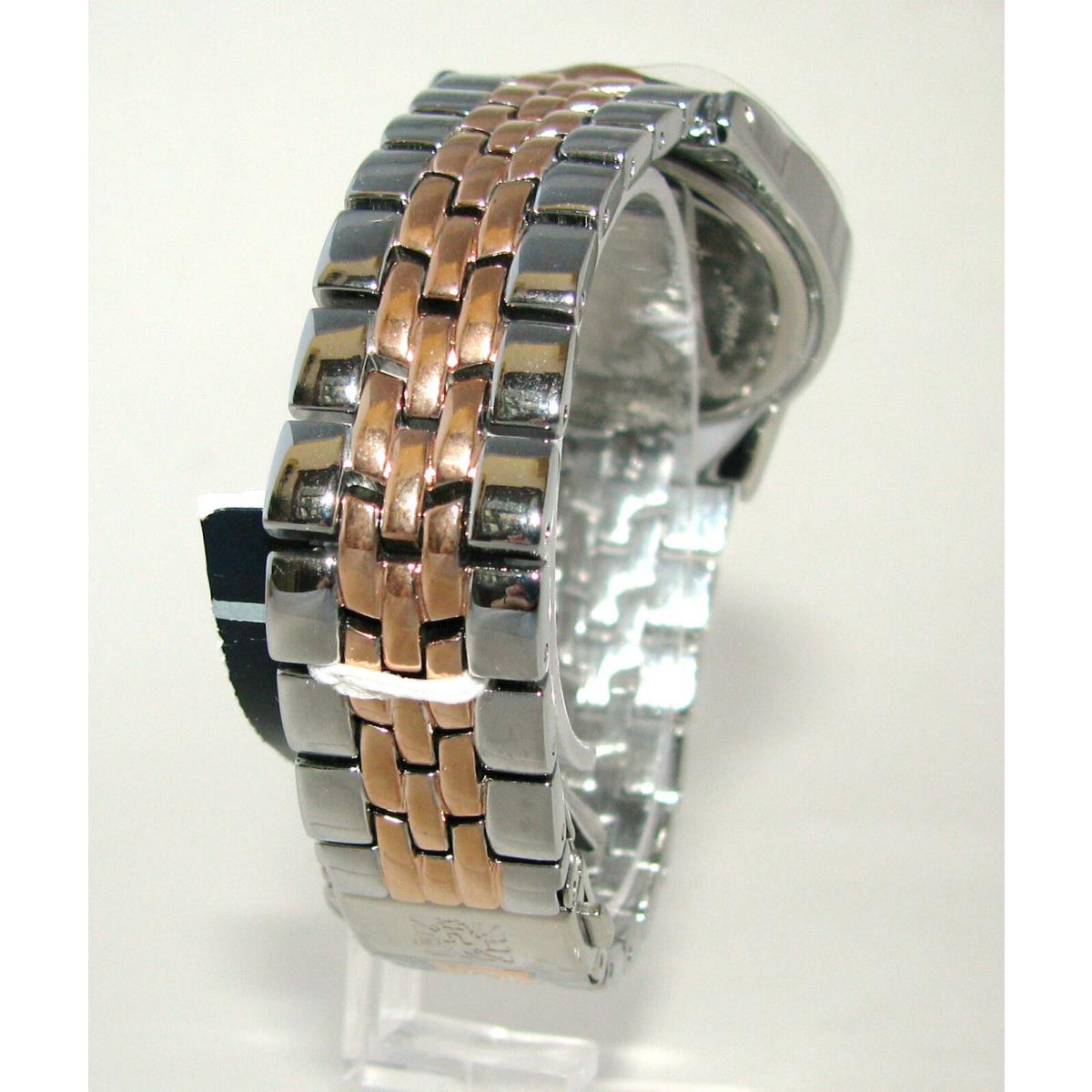 Anne Klein Rose Gold+silver Tone Band Mop Dial W/crystal Watch AK/1001MPRT-NEW