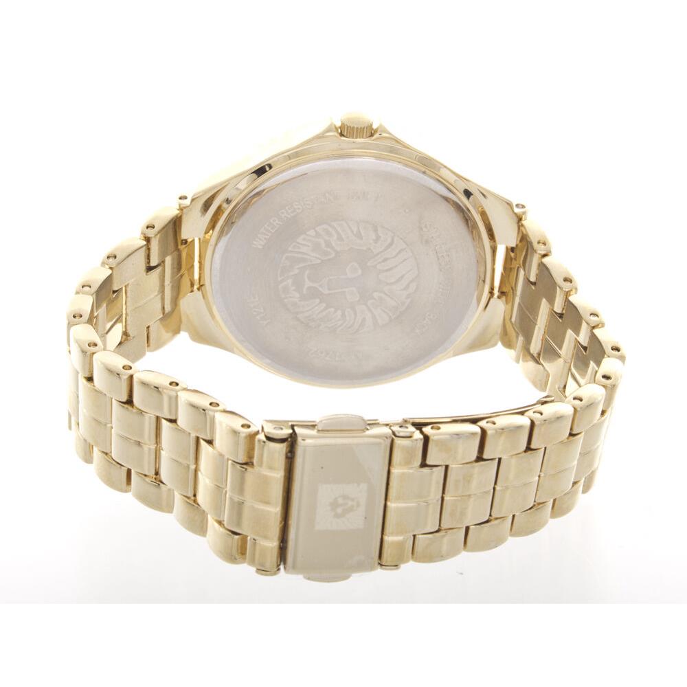 Anne Klein Women`s AK/1762WTGB White Dial Gold Stainless Steel Band Watch