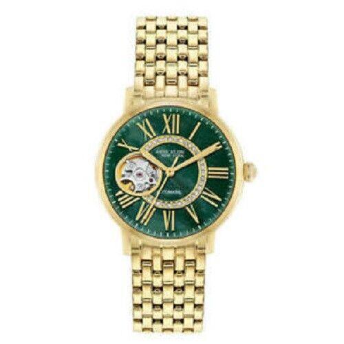 Anne Klein York 12/2338GMGB Automatic Green Dial Gold Tone Women`s Watch