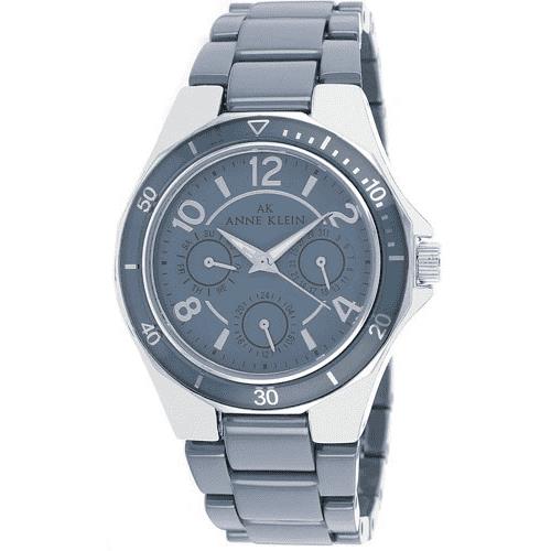 Anne Klein Women`s 9863-GYGY Silver-tone Multi-function Grey Ceramic Bracelet