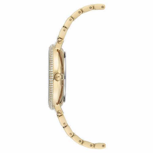 Anne Klein York 12/2312MPGB Mother-of-pearl Dial Swarovski Crystal Watch - Dial: Mother-of-pearl, Band: Gold, Bezel: Gold