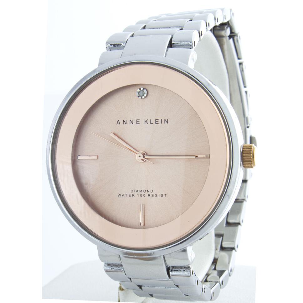 Anne Klein AK/1281RGRT Women`s Watch Diamond Accented Rose Gold Dial Analog