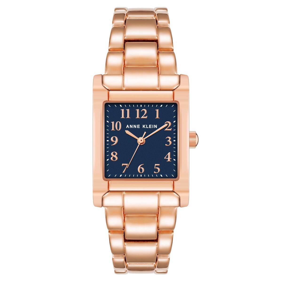 Anne Klein Women`s Blue Dial Rose Gold-tone Watch AK/3954-NVRG