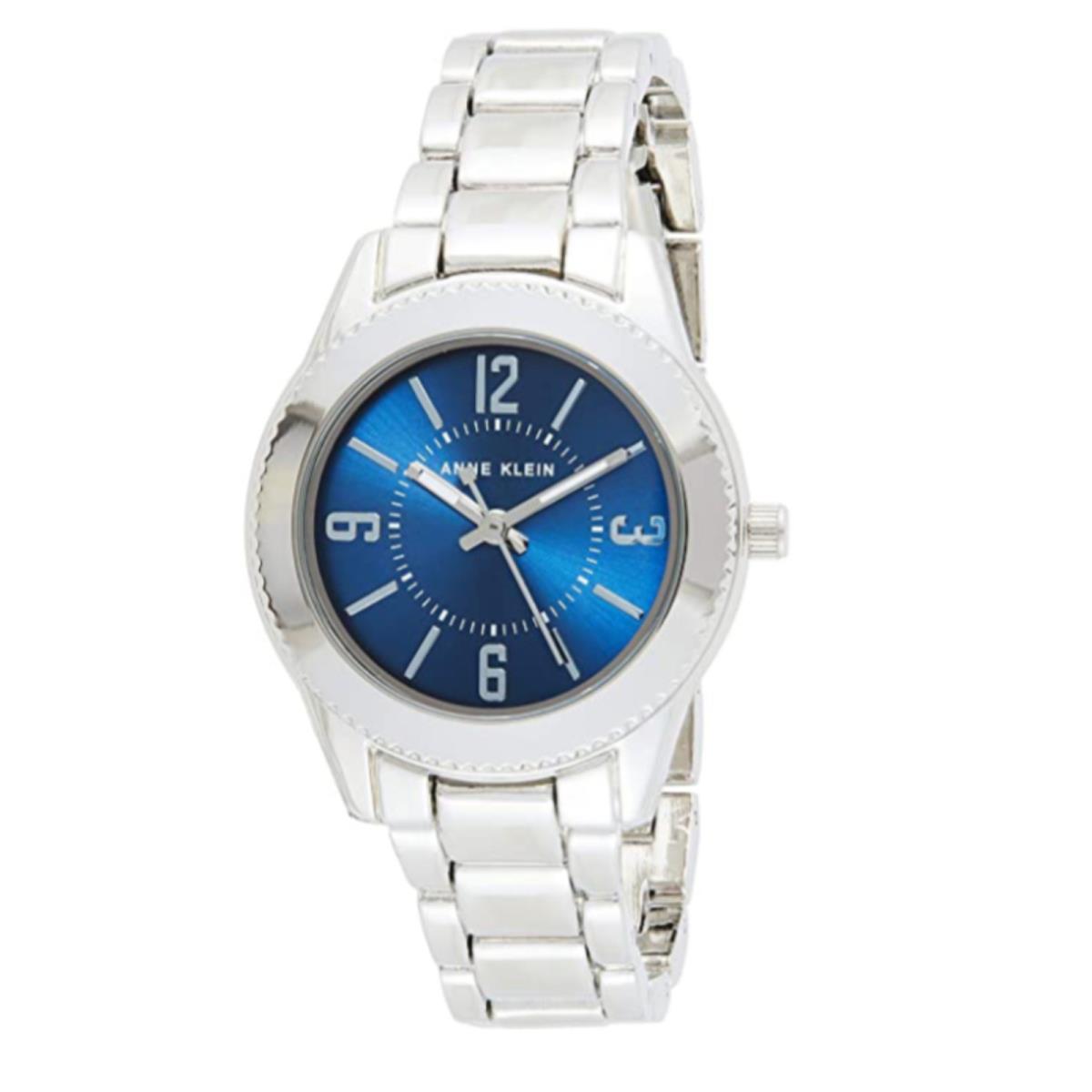 Anne Klein Womens Silver Stainless Steel Watch Blue Dial 34mm AK/3105NVSV Arabic