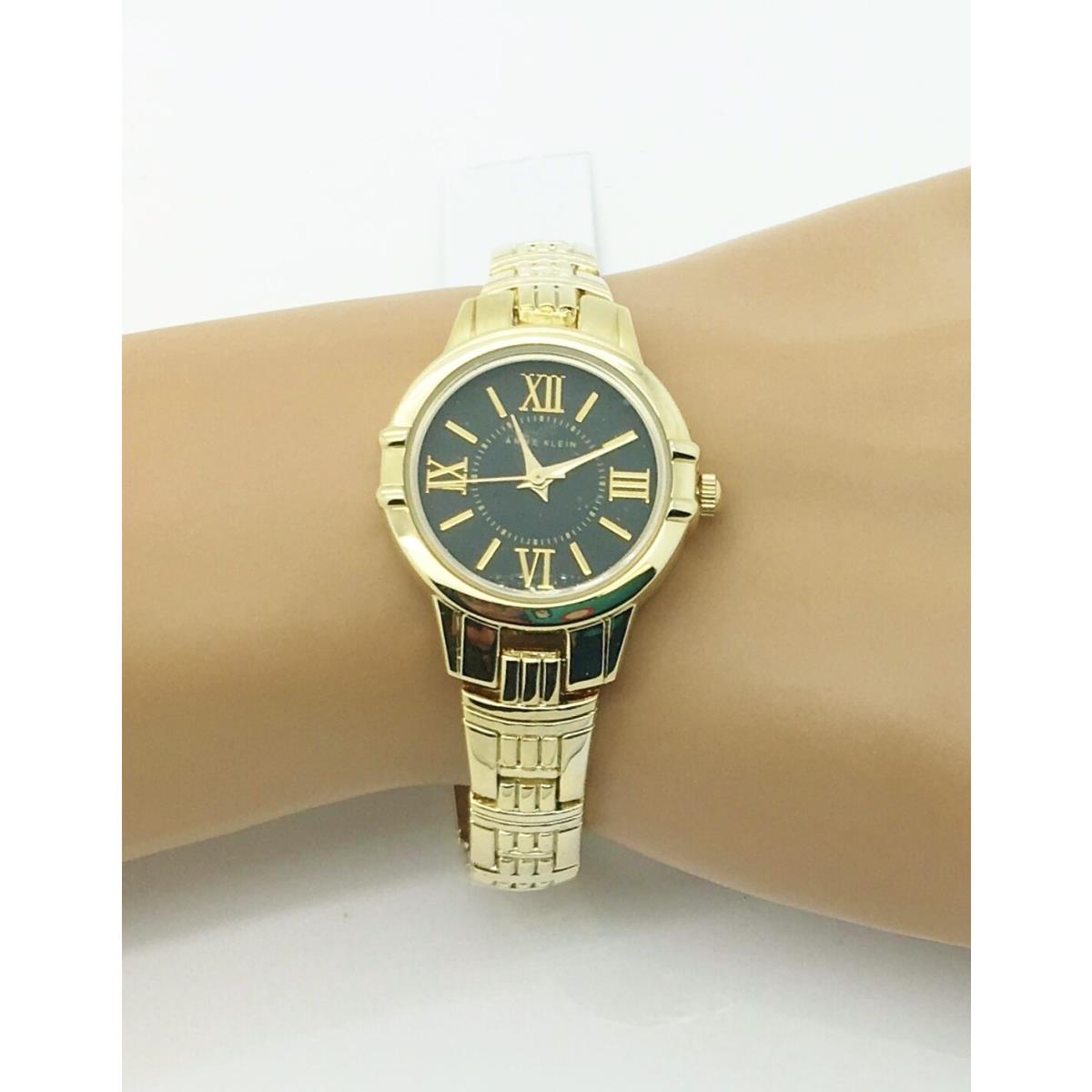 Anne Klein Gold Tone S/steel Black Dial Roman S Bracelet Watch AK/2280