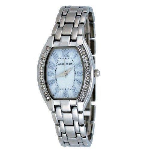 Anne Klein Silver Tone S/steel Blue Dial Crystals Bracelet Watch 10/9839GMSV