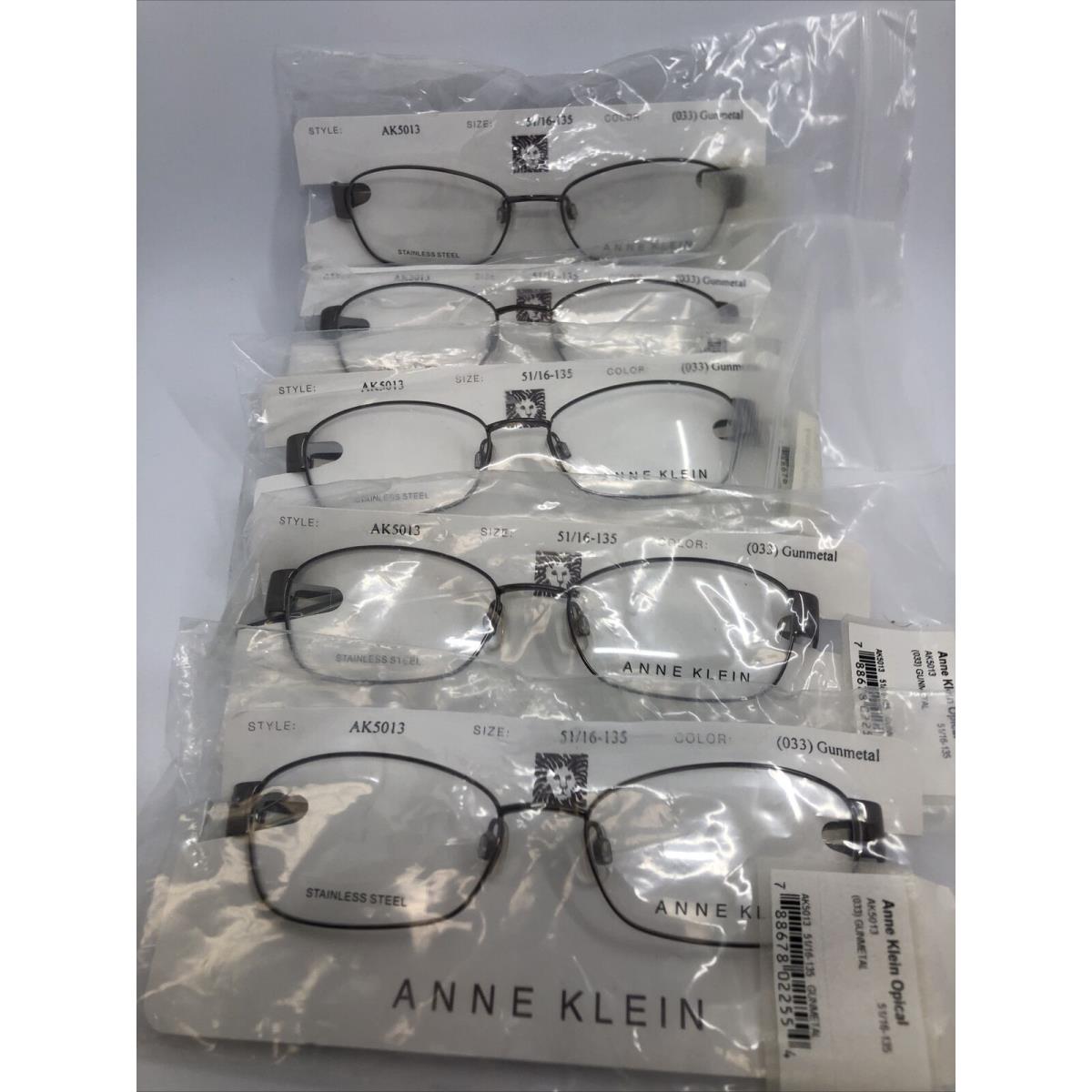 Lot OF 5 Anne Klein AK 5013 033 Gunmetal 51.16.135 Women s Eyeglasses Frames