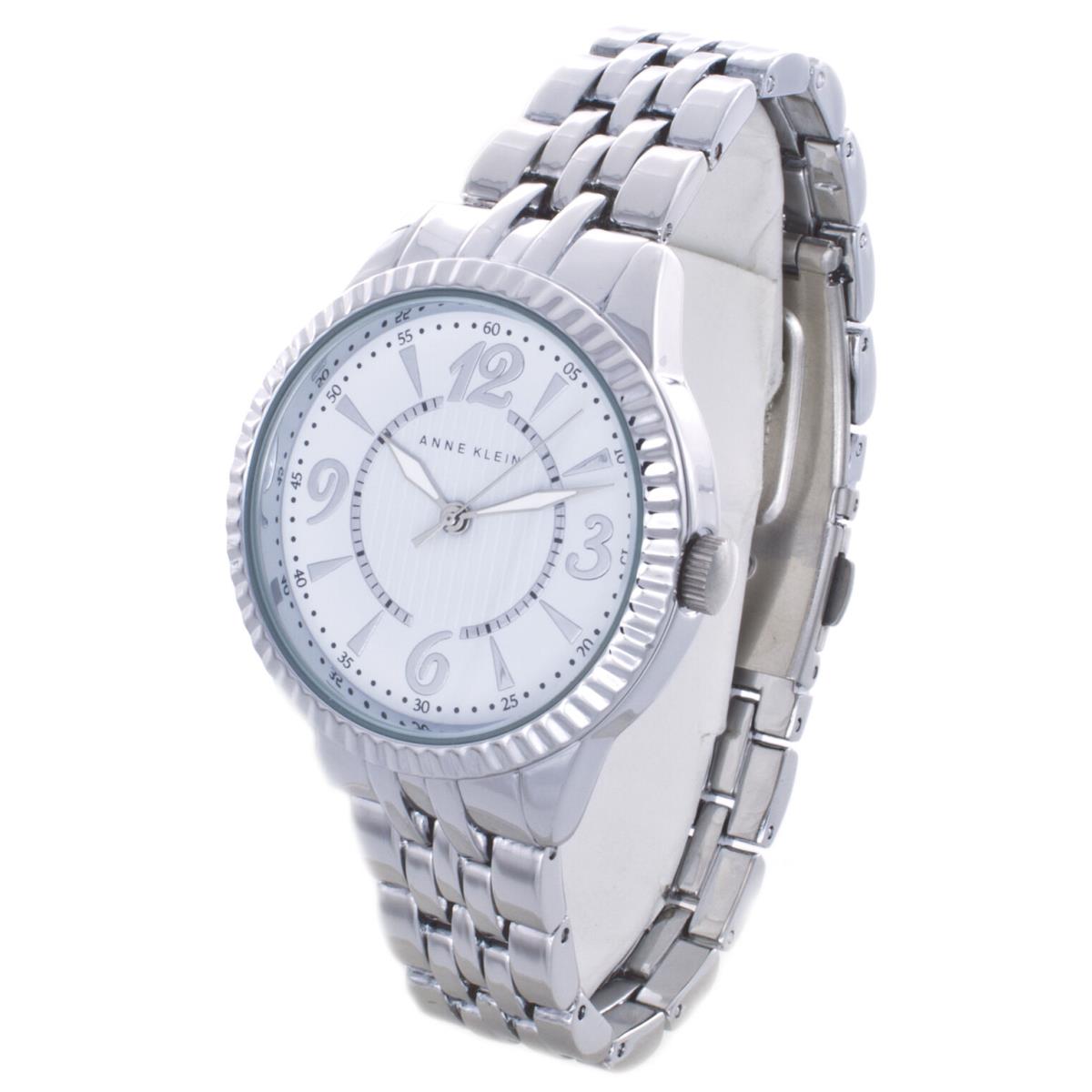 Anne Klein Women`s White Dial Silver Tone Bracelet Watch AK/1759WTSV