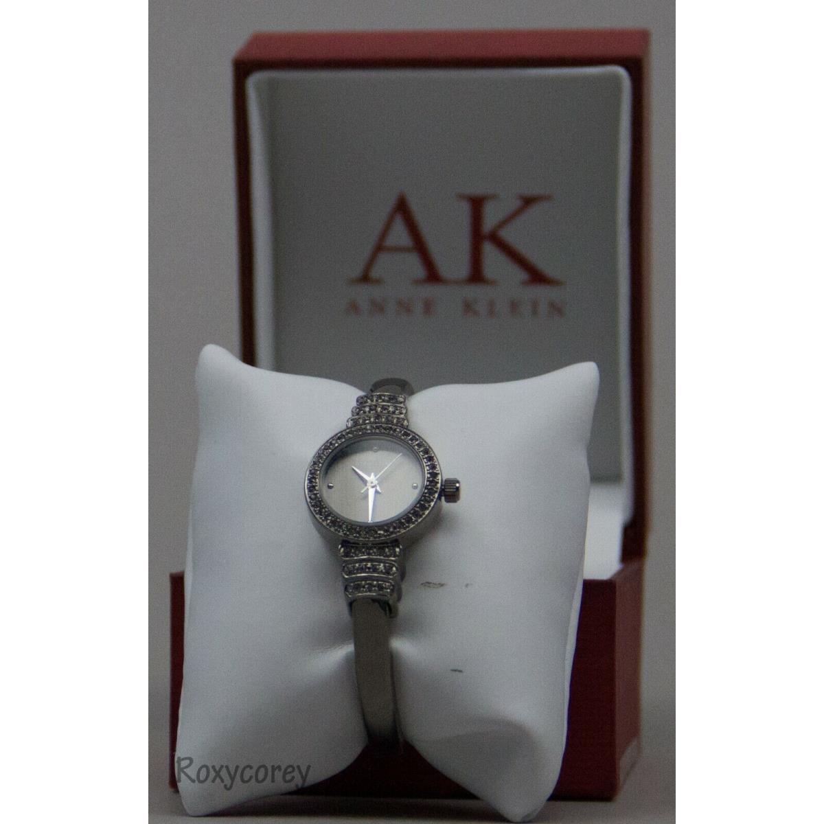 Anne Klein Silver Diamond Accent Women Wrist Watch 10/8387GYGY