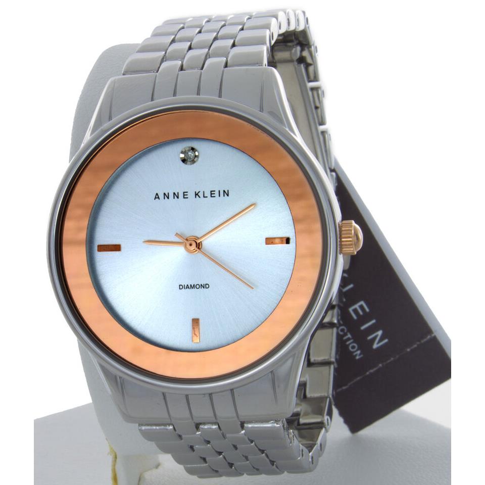 Anne Klein Diamond Accent Silver Dial Bracelet Women`s Watch AK/1733SVRT