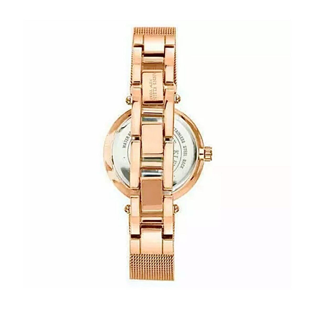 Anne Klein 12/2308SVRG Ladies` York Rose Gold Tone Mesh Swarovski Watch