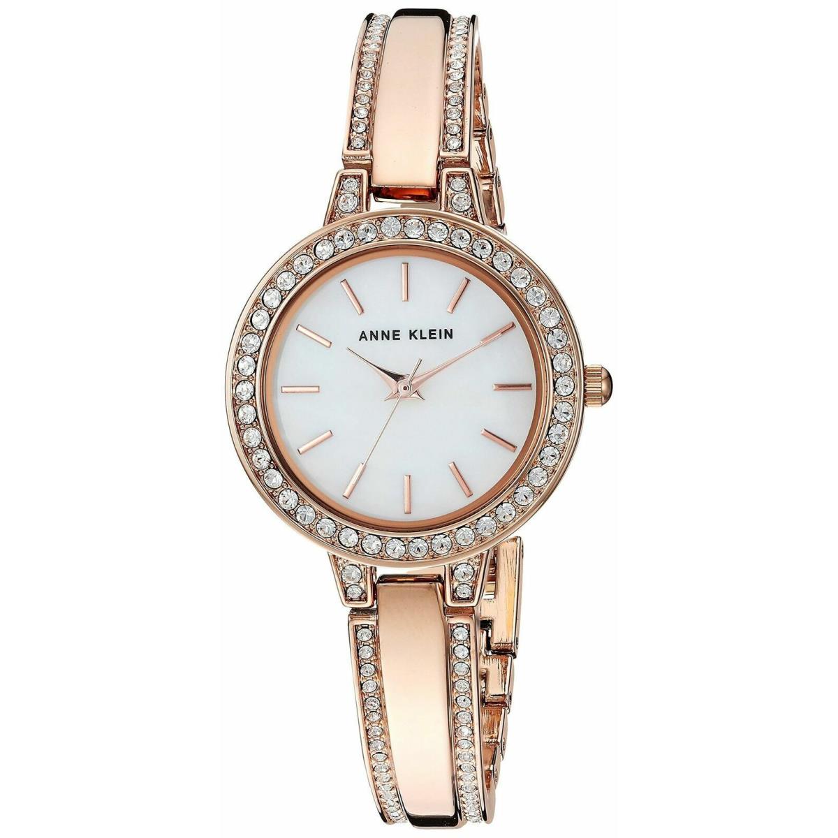 Anne Klein Women`s AK/3354RGST Swarovski Crystal Accented Gold-tone Watch