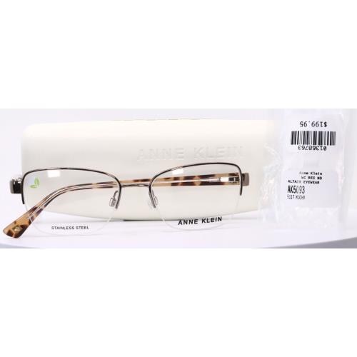 Anne Klein AK5093 203 Mocha Butterfly Womens Half Rim Eyeglasses 51-17-140