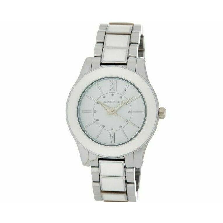 Anne Klein Silver+white 2 Tone Roman Numerals Bracelet Watch AK/2705WTSV