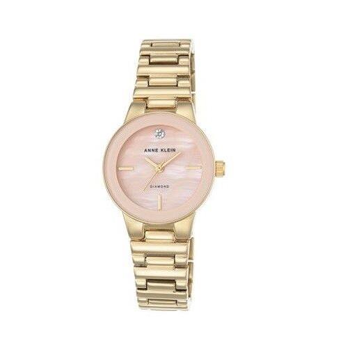 Anne Klein Gold Tone S/steel Mop Dial Diamond Bracelet Watch AK/2076PMGB