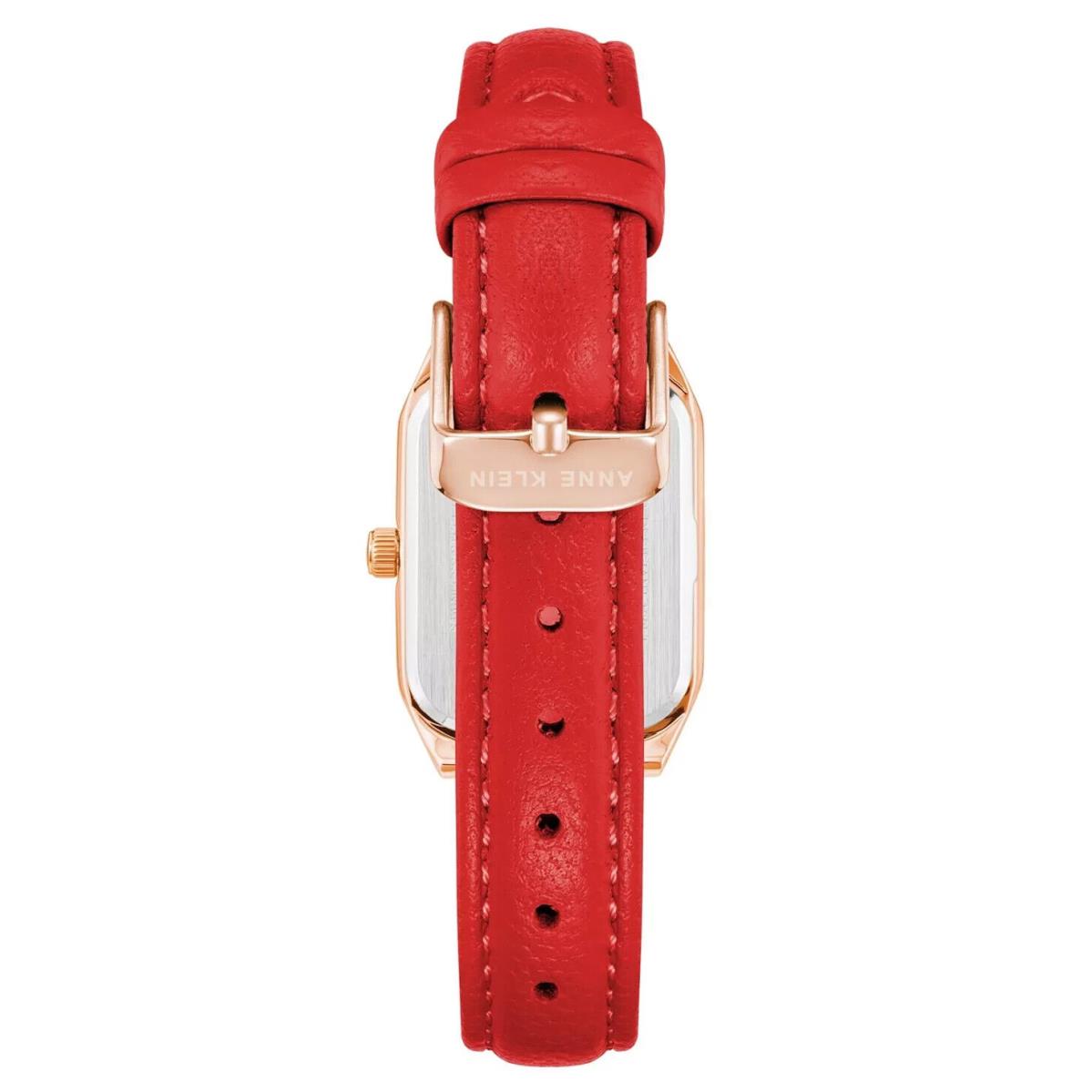 Anne Klein Women`s Red Leather Strap Watch 24mm