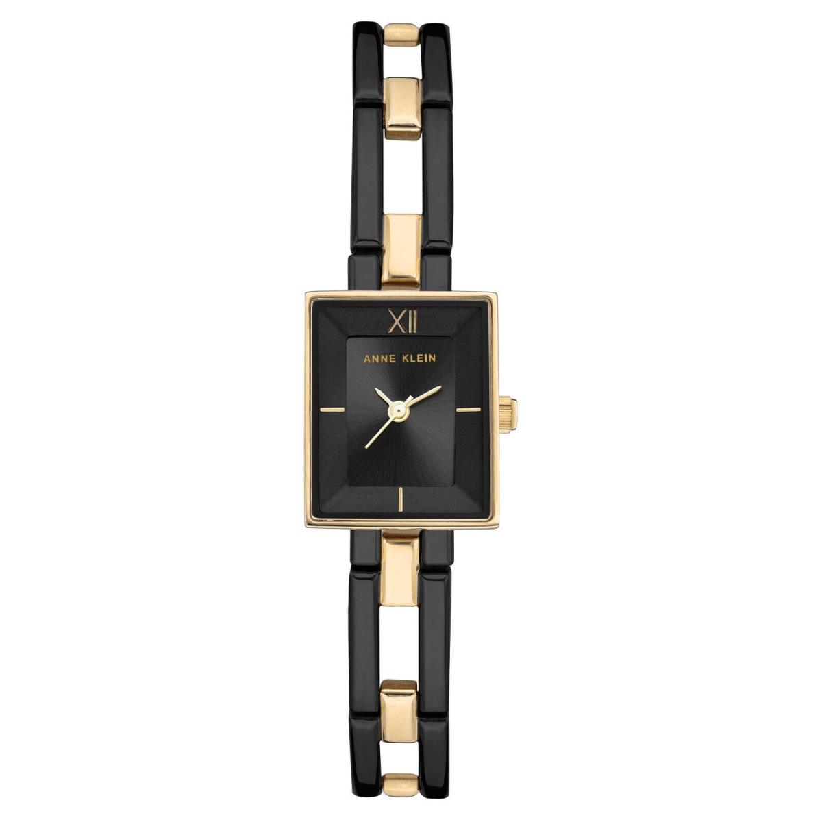 Anne Klein Women`s Black Dial Gold-tone Bracelet Watch AK/3945-BKTT