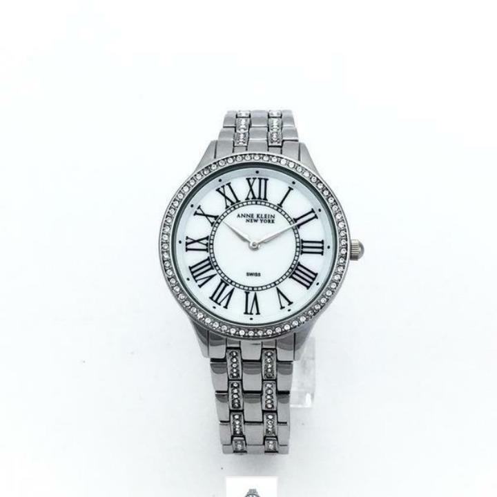 Anne Klein York Womens Stainless Steel Crystal Silver Watch 12/2265 Mpsv