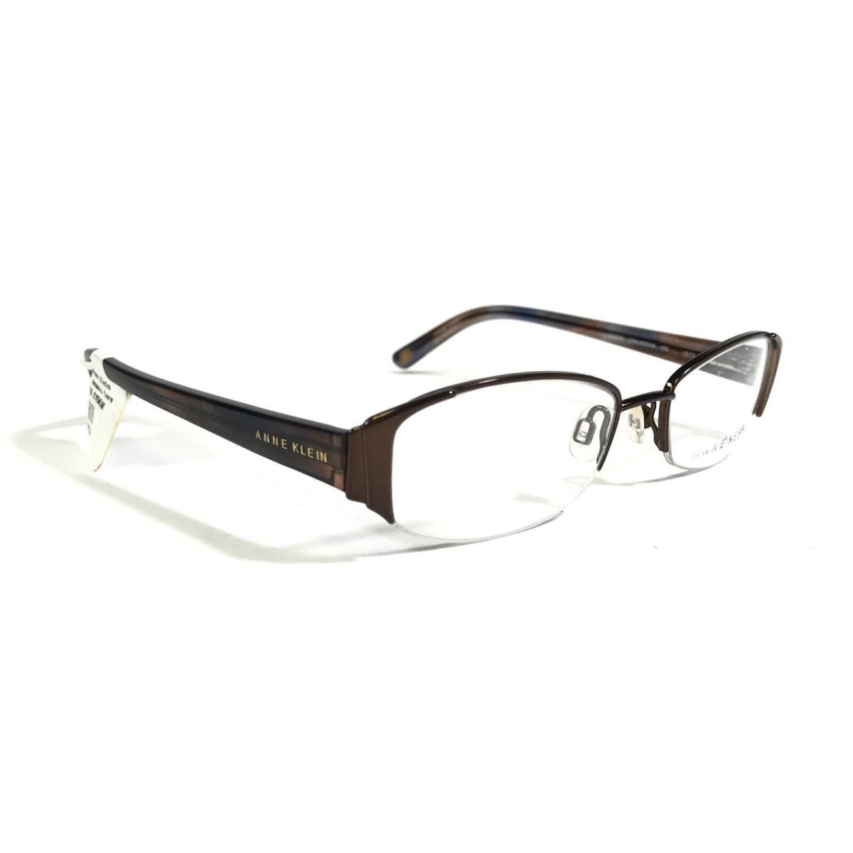 Anne Klein AK5018 208 Mocha Eyeglasses Frames Brown Oval Half Rim 50-17-135