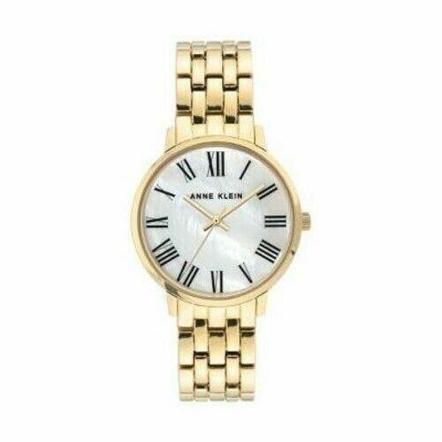 Anne Klein Gold Bracelet Roman Numeral Watch AK-3680MPGB