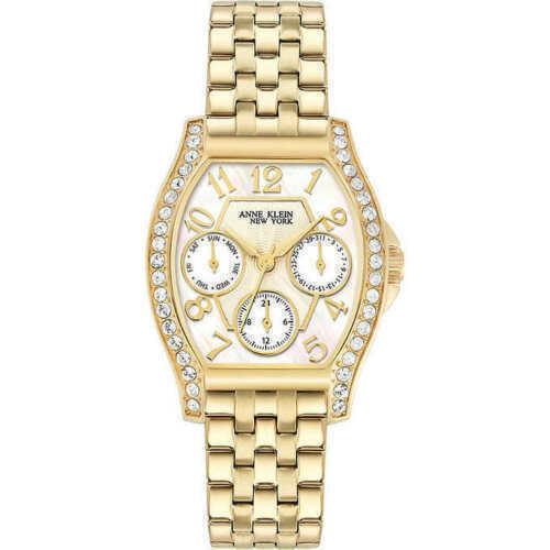 Anne Klein 12/2336MPGB Ladies Gold Tone Crystal Accented Multi Function Watch