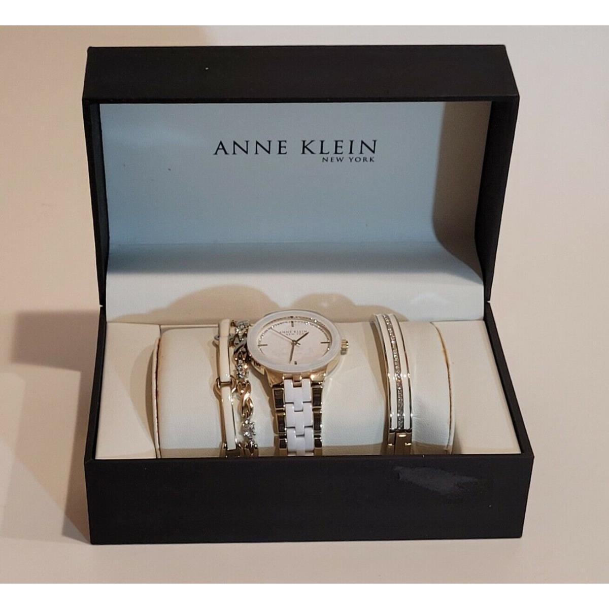 Anne Klein Women`s Wristwatch and Bracelets 12/2242GBST Retail