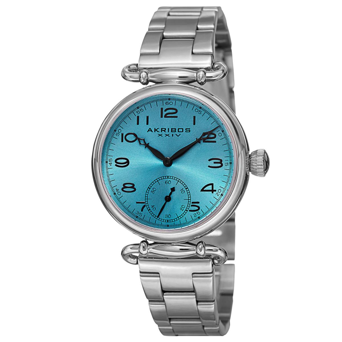 Women`s Akribos Xxiv AK806SSBU Blue Dial Silver-tone Stainless Steel Watch