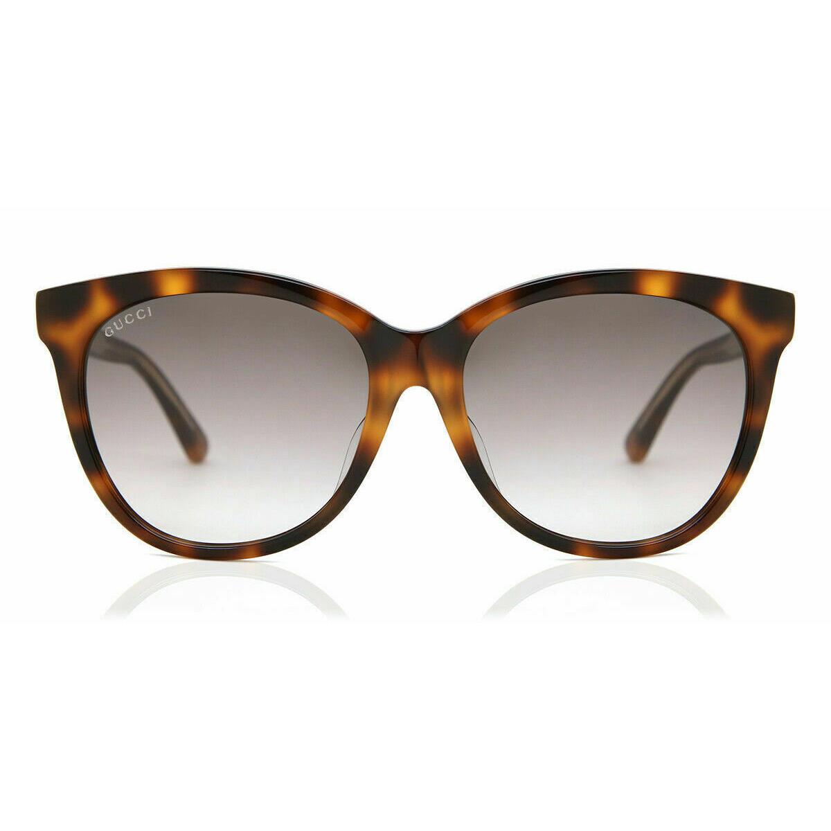 Gucci Sunglasses GG0081SK 003 56 Havana Frame Brown Gradient Lens