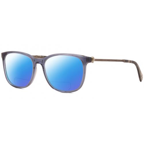 John Varvatos V419 Unisex Polarized Bifocal Sunglass Blue Crystal Gunmetal 54 mm Blue Mirror