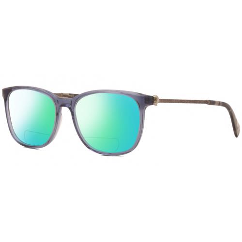 John Varvatos V419 Unisex Polarized Bifocal Sunglass Blue Crystal Gunmetal 54 mm Green Mirror