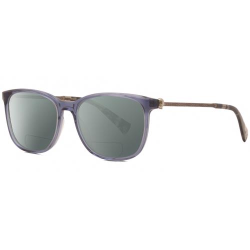 John Varvatos V419 Unisex Polarized Bifocal Sunglass Blue Crystal Gunmetal 54 mm Grey