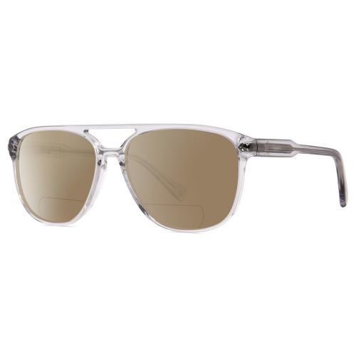 John Varvatos VJV424 Unisex Polarized Bifocal Sunglass Crystal Grey 56mm 41 Opt