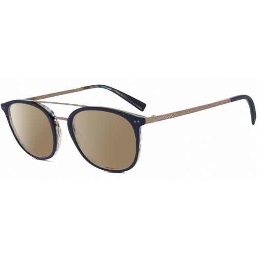 John Varvatos V378 Unisex Polarized Sunglass Navy Blue Grey Gunmetal 49mm 4 Opt Amber Brown Polar