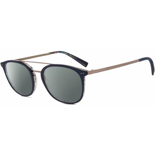 John Varvatos V378 Unisex Polarized Sunglass Navy Blue Grey Gunmetal 49mm 4 Opt Smoke Grey Polar